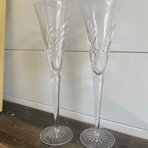 Set of 2 Waterford Crystal Champagne flutes